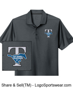 Spirit Gear "JET Band and C Guard" embroidered Nike Dri-Fit Polo Antracite (Dark Grey) Design Zoom